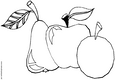 Lamina para colorear Dibujos de Frutas. 